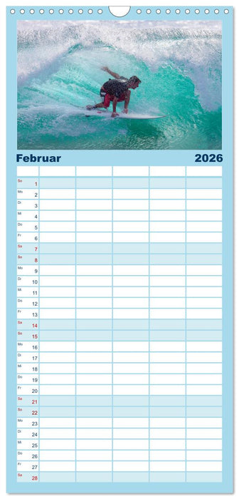 Spektakuläres Wellen- und Windsurfen (CALVENDO Familienplaner 2026)