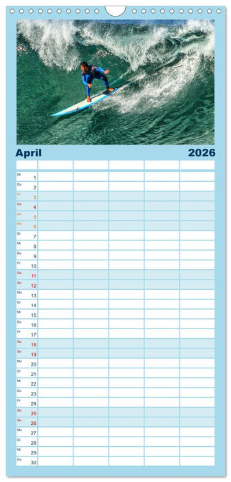 Spektakuläres Wellen- und Windsurfen (CALVENDO Familienplaner 2026)