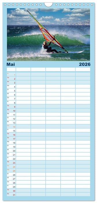 Spektakuläres Wellen- und Windsurfen (CALVENDO Familienplaner 2026)