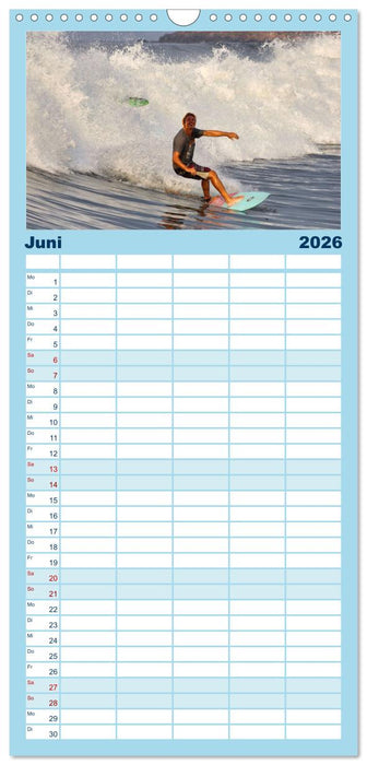 Spektakuläres Wellen- und Windsurfen (CALVENDO Familienplaner 2026)