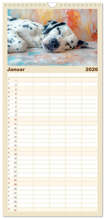 Tierische Träumer - Sanft ruhend (CALVENDO Familienplaner 2026)