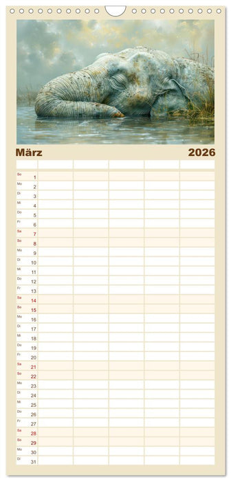 Tierische Träumer - Sanft ruhend (CALVENDO Familienplaner 2026)