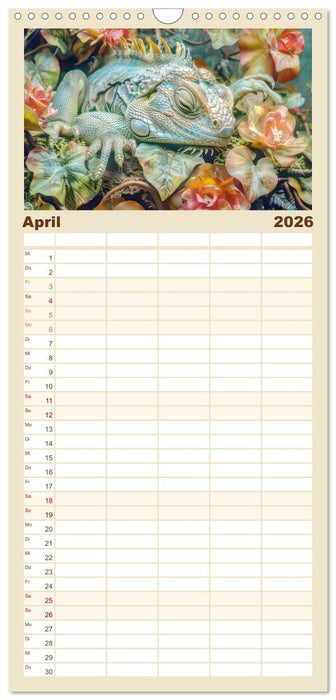 Tierische Träumer - Sanft ruhend (CALVENDO Familienplaner 2026)