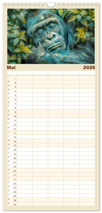 Tierische Träumer - Sanft ruhend (CALVENDO Familienplaner 2026)