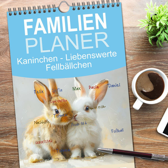 Kaninchen - Liebenswerte Fellbällchen (CALVENDO Familienplaner 2026)