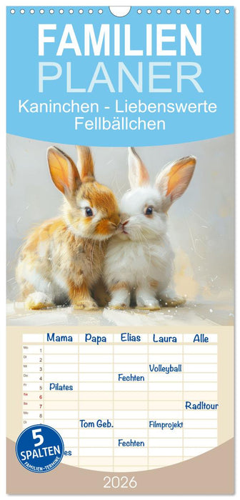 Kaninchen - Liebenswerte Fellbällchen (CALVENDO Familienplaner 2026)