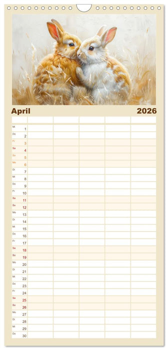 Kaninchen - Liebenswerte Fellbällchen (CALVENDO Familienplaner 2026)