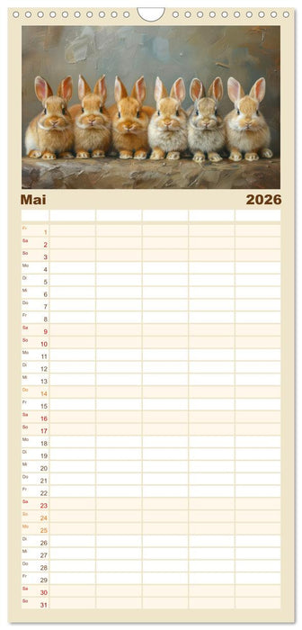Kaninchen - Liebenswerte Fellbällchen (CALVENDO Familienplaner 2026)
