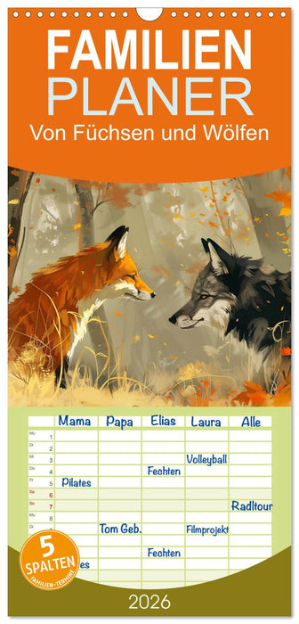 Von Füchsen und Wölfen (CALVENDO Familienplaner 2026)
