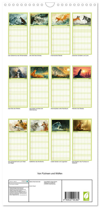 Von Füchsen und Wölfen (CALVENDO Familienplaner 2026)