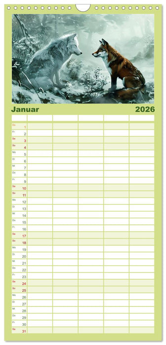 Von Füchsen und Wölfen (CALVENDO Familienplaner 2026)