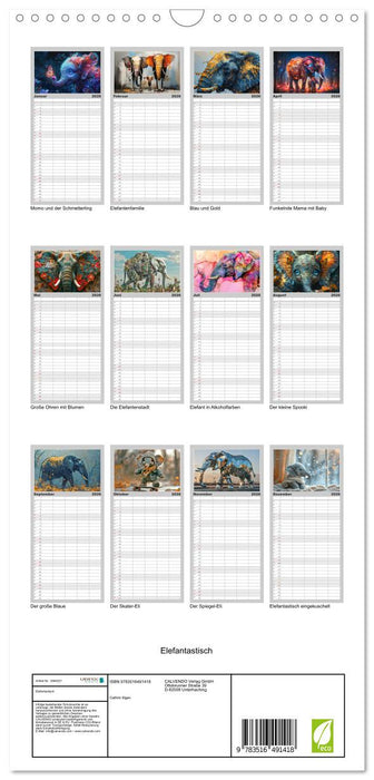 Elefantastisch (CALVENDO Familienplaner 2026)