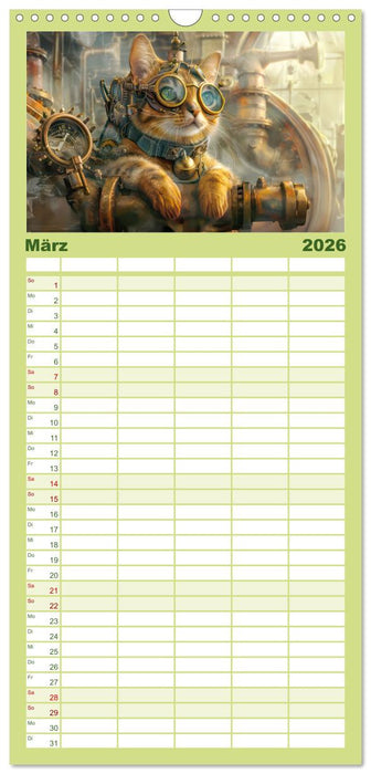 Steampunk - Blütezeit der Mechanik (CALVENDO Familienplaner 2026)