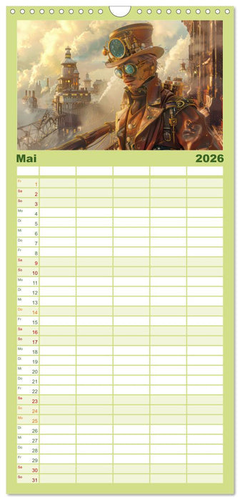 Steampunk - Blütezeit der Mechanik (CALVENDO Familienplaner 2026)