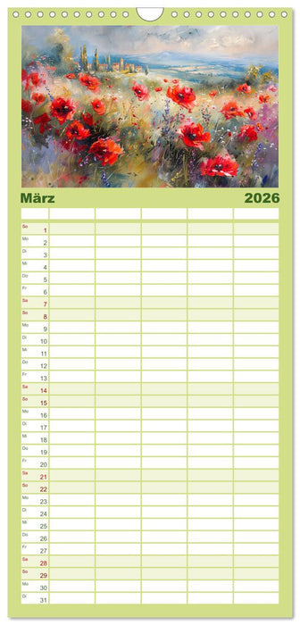 Toskana bis Provence (CALVENDO Familienplaner 2026)