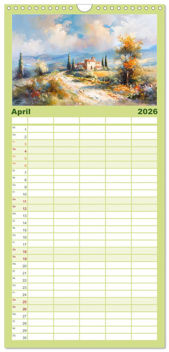 Toskana bis Provence (CALVENDO Familienplaner 2026)