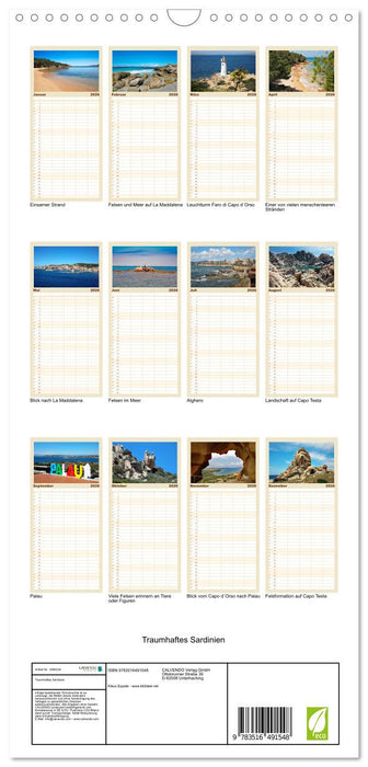 Traumhaftes Sardinien (CALVENDO Familienplaner 2026)