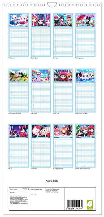 Anime Cats (CALVENDO Familienplaner 2026)