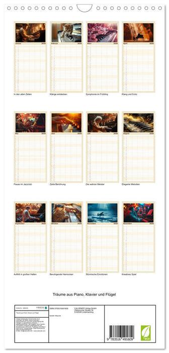 Träume aus Piano, Klavier und Flügel (CALVENDO Familienplaner 2026)