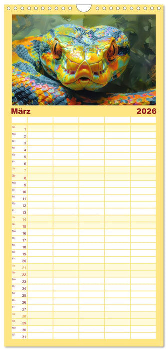 Tiere im Pop Art Kleid (CALVENDO Familienplaner 2026)