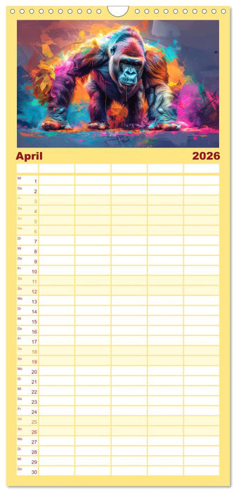 Tiere im Pop Art Kleid (CALVENDO Familienplaner 2026)