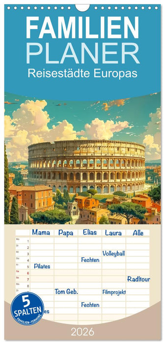 Reisestädte Europas (CALVENDO Familienplaner 2026)