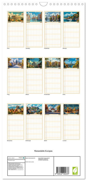 Reisestädte Europas (CALVENDO Familienplaner 2026)