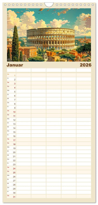 Reisestädte Europas (CALVENDO Familienplaner 2026)