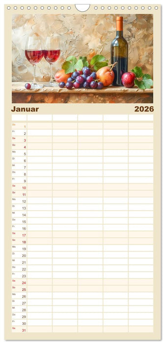 Der Weingenießer (CALVENDO Familienplaner 2026)