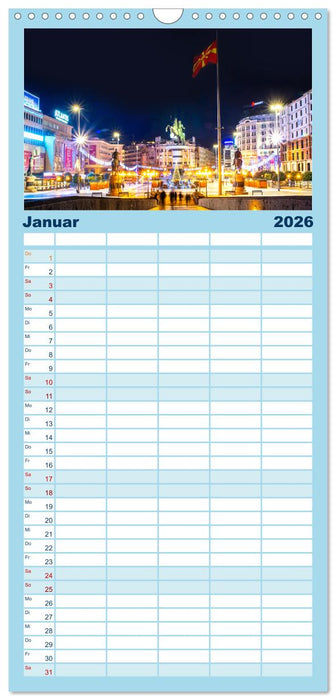 Skopje - Nordmazedoniens überraschende Hauptstadt (CALVENDO Familienplaner 2026)
