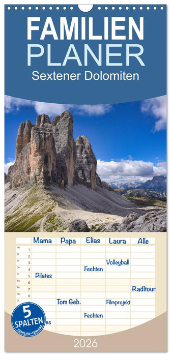 Sextener Dolomiten (CALVENDO Familienplaner 2026)