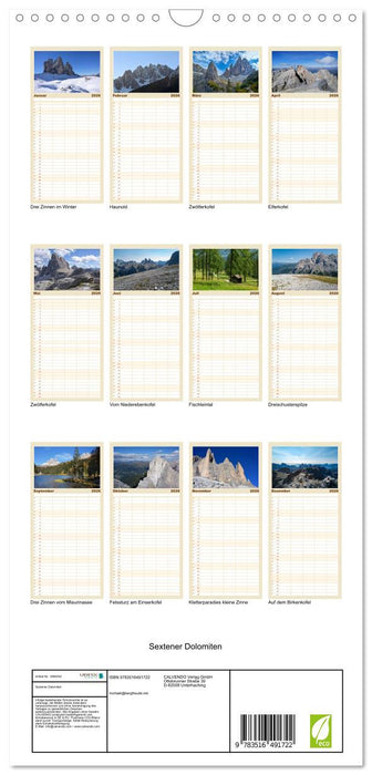 Sextener Dolomiten (CALVENDO Familienplaner 2026)