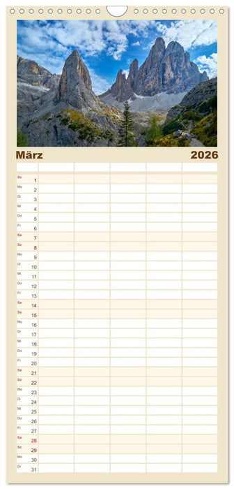 Sextener Dolomiten (CALVENDO Familienplaner 2026)