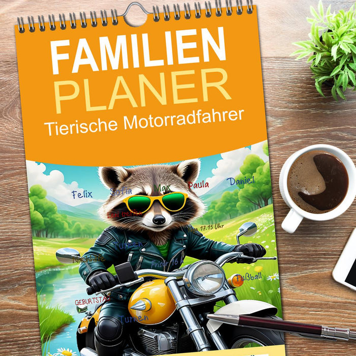 Tierische Motorradfahrer (CALVENDO Familienplaner 2026)