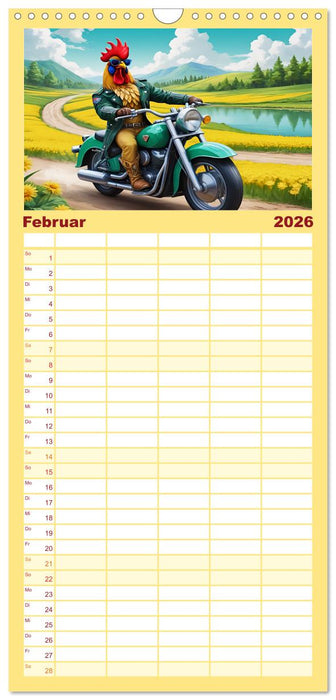 Tierische Motorradfahrer (CALVENDO Familienplaner 2026)