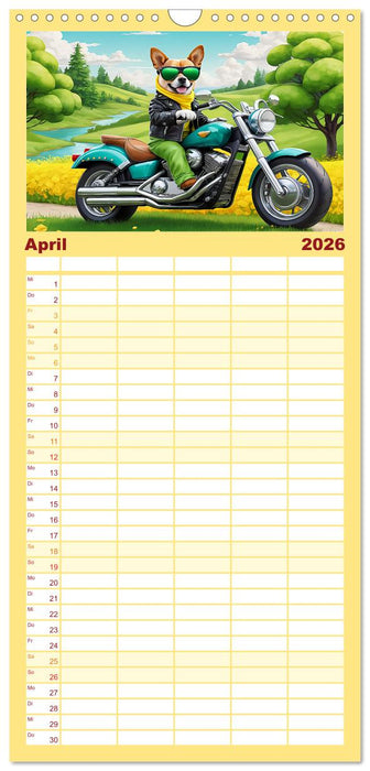 Tierische Motorradfahrer (CALVENDO Familienplaner 2026)