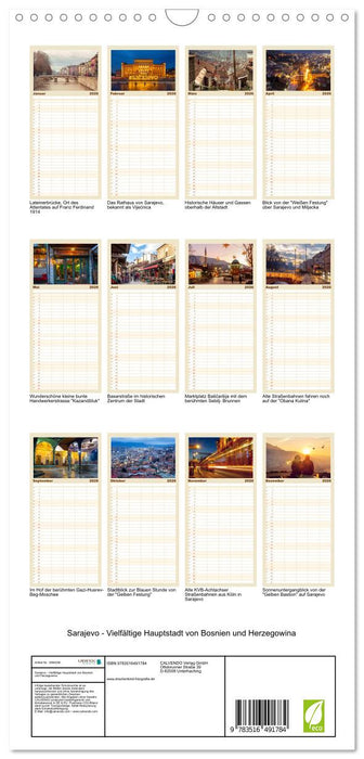 Sarajevo - Vielfältige Hauptstadt von Bosnien und Herzegowina (CALVENDO Familienplaner 2026)