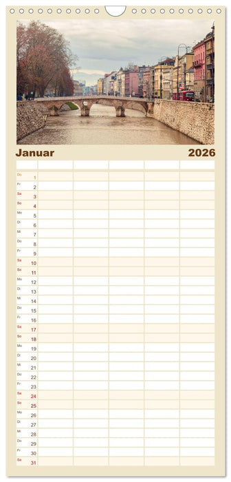 Sarajevo - Vielfältige Hauptstadt von Bosnien und Herzegowina (CALVENDO Familienplaner 2026)