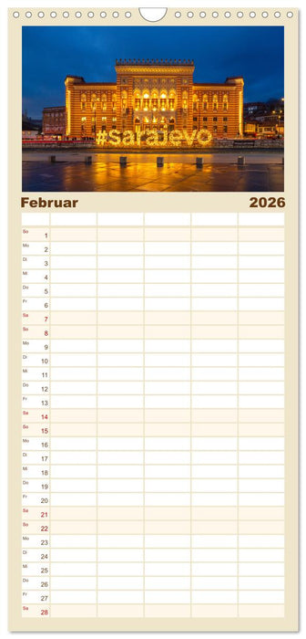 Sarajevo - Vielfältige Hauptstadt von Bosnien und Herzegowina (CALVENDO Familienplaner 2026)