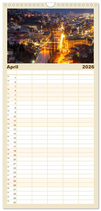 Sarajevo - Vielfältige Hauptstadt von Bosnien und Herzegowina (CALVENDO Familienplaner 2026)