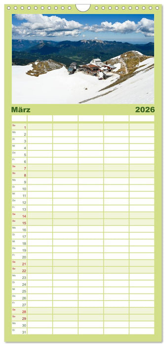 Alpenwelten-Zwischen Wetterstein und Karwendel (CALVENDO Familienplaner 2026)