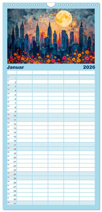 Blumennächte im Mondlicht - Poesie des Himmels und der Erde (CALVENDO Familienplaner 2026)