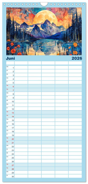 Blumennächte im Mondlicht - Poesie des Himmels und der Erde (CALVENDO Familienplaner 2026)