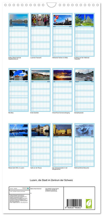 Luzern, die Stadt im Zentrum der Schweiz (CALVENDO Familienplaner 2026)