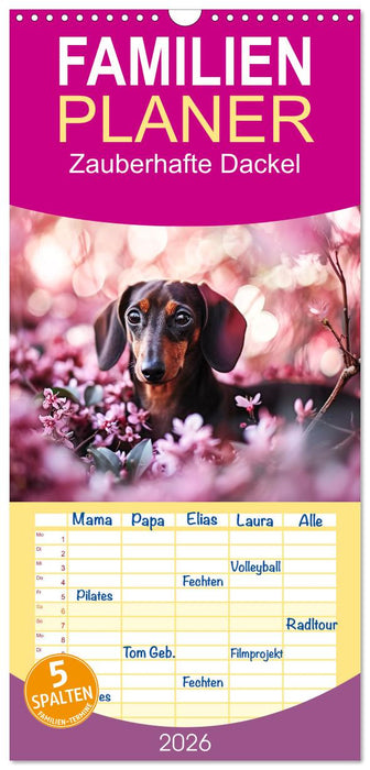 Zauberhafte Dackel (CALVENDO Familienplaner 2026)