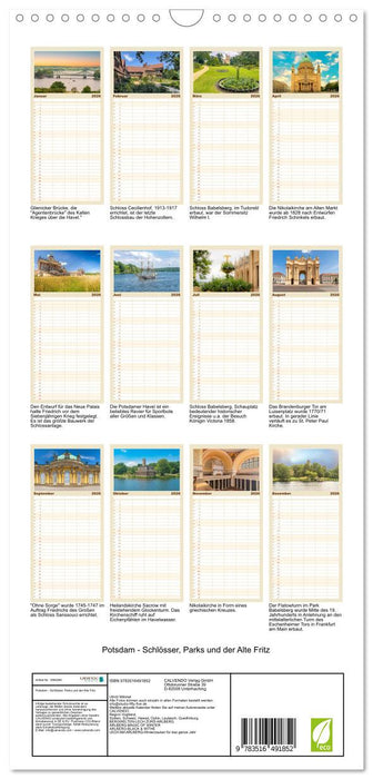 Potsdam - Schlösser, Parks und der Alte Fritz (CALVENDO Familienplaner 2026)