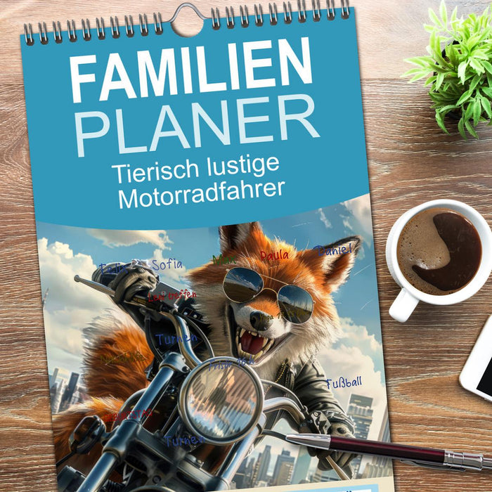 Tierisch lustige Motorradfahrer (CALVENDO Familienplaner 2026)