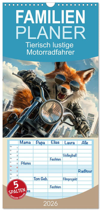 Tierisch lustige Motorradfahrer (CALVENDO Familienplaner 2026)