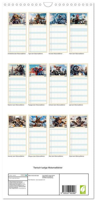 Tierisch lustige Motorradfahrer (CALVENDO Familienplaner 2026)