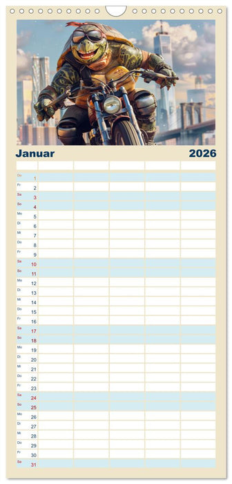 Tierisch lustige Motorradfahrer (CALVENDO Familienplaner 2026)